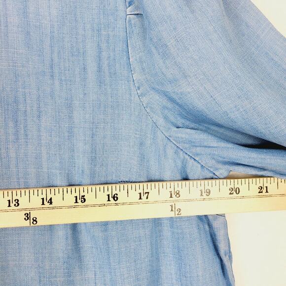 Vineyard Vines Size Medium Chambray Godet Swing Skater Dress #763 - Picture 8 of 12